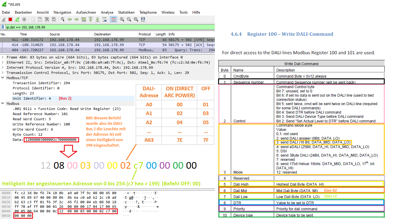 Klicke auf die Grafik für eine vergrößerte Ansicht  Name: Register 100 Write DALI Command.png Ansichten: 0 Größe: 176,9 KB ID: 215188