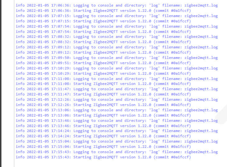 Klicke auf die Grafik für eine vergrößerte Ansicht  Name: Zigbee2Mqtt-LOG.jpg Ansichten: 0 Größe: 295,4 KB ID: 331834