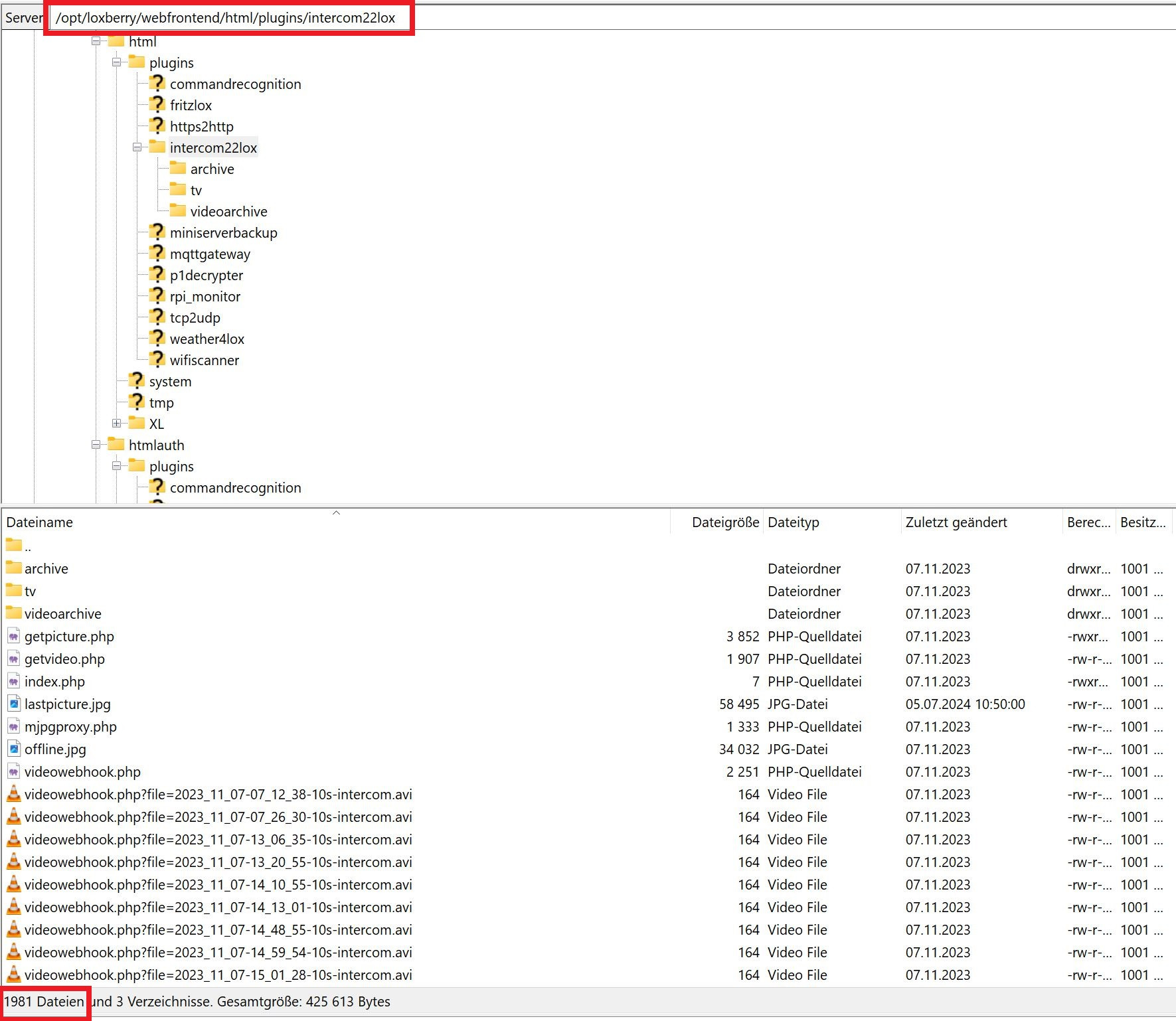 Klicke auf die Grafik für eine vergrößerte Ansicht  Name: 2024-07-05 08_54_31-loxberry@192.168.178.40 - FileZilla.jpg Ansichten: 0 Größe: 414,5 KB ID: 436129